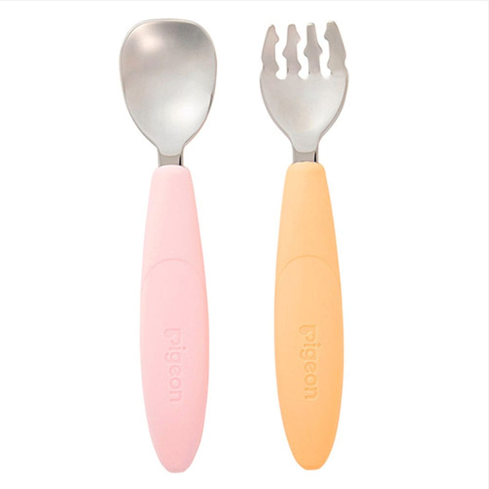 ピジョン　じぶんでパクパク スプーン＆フォーク FRUITカラー ケース付　1セット（ご注文単位1セット）【直送品】