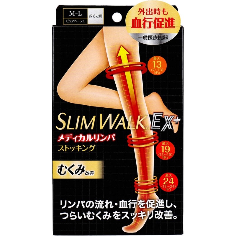 ピップ　スリムウォーク メディカルリンパストッキング ピュアベージュ M-Lサイズ　1個（ご注文単位1個）【直送品】