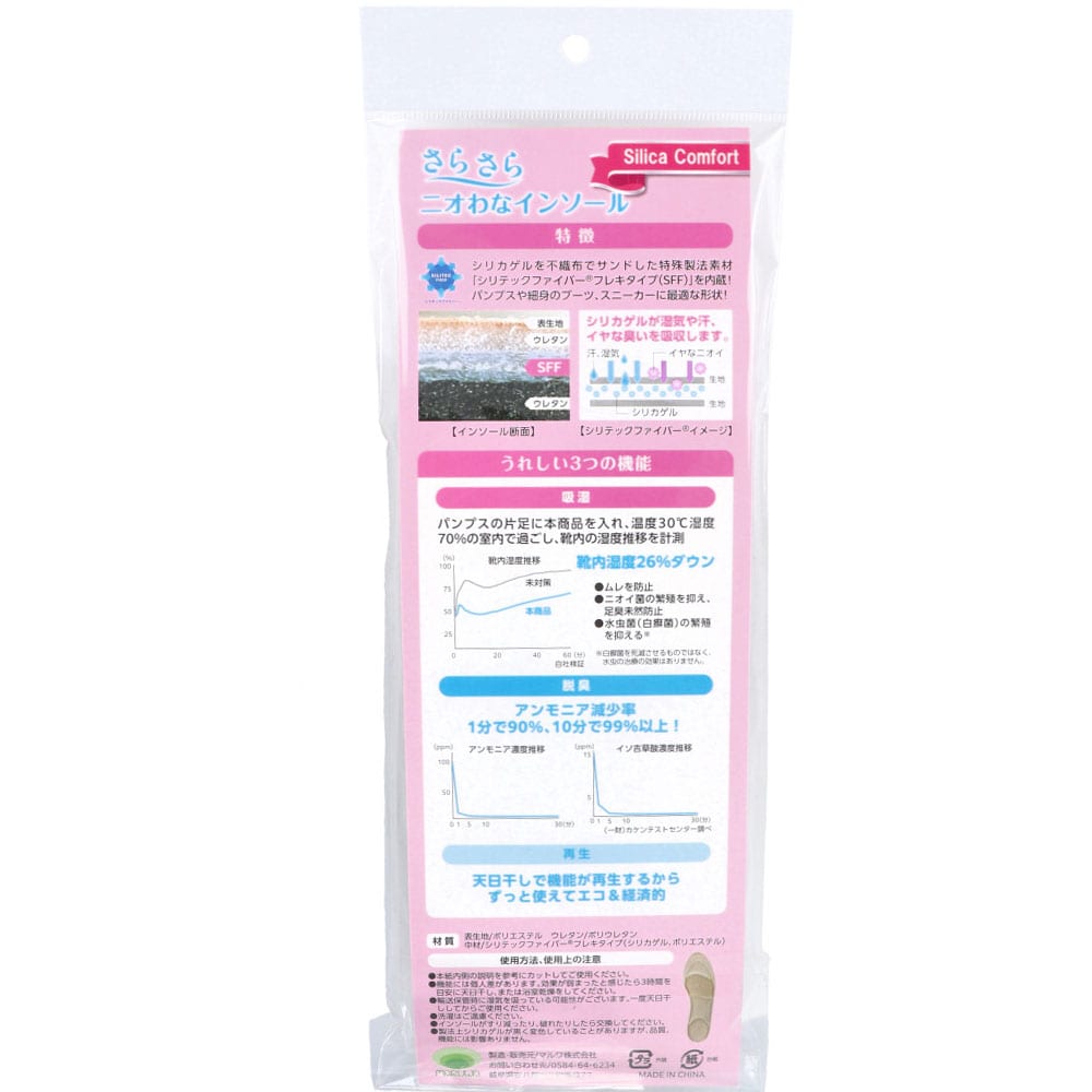 マルワ Silica Comfort さらさらニオわなインソール 22.0~25.0cm 1袋(ご注文単位1袋)【直送品】