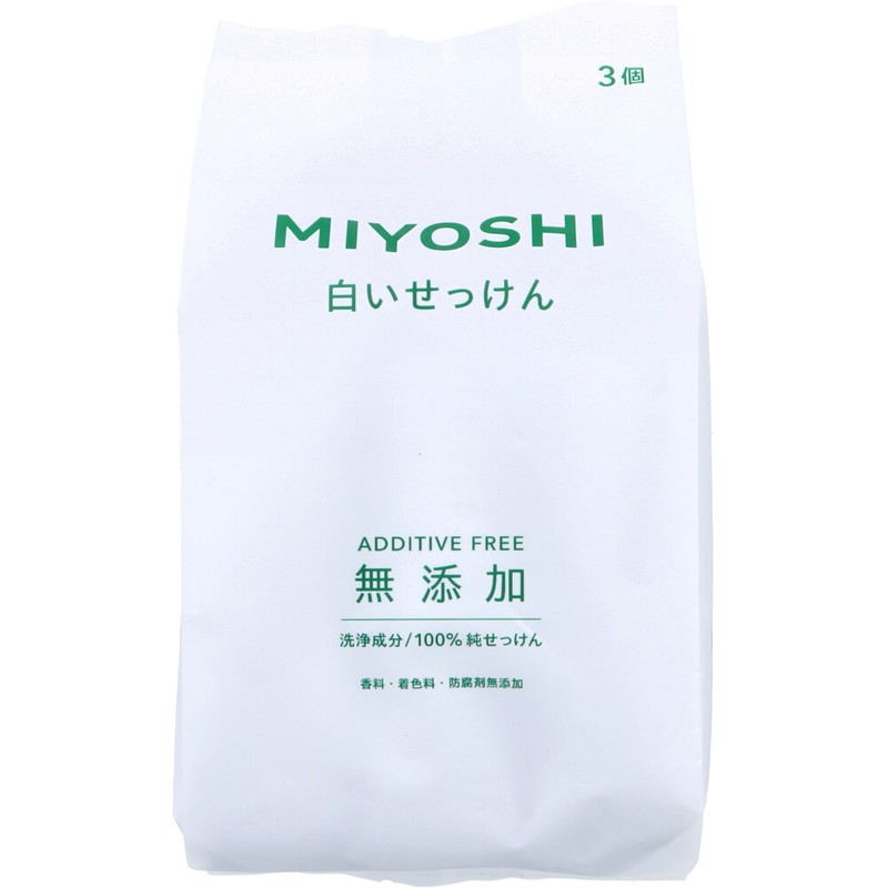 ミヨシ石鹸　無添加 白いせっけん 108g×3個　1個（ご注文単位1個）【直送品】