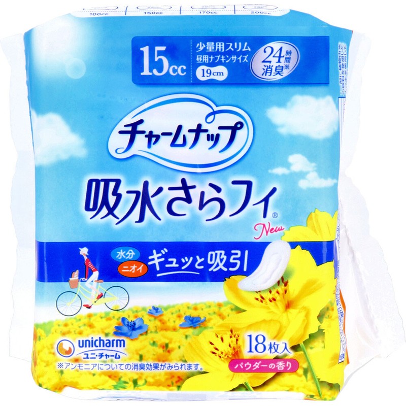 ユニ・チャーム チャームナップ 吸水さらフィ 少量用スリム パウダーの香り 18枚入 1パック(ご注文単位1パック)【直送品】