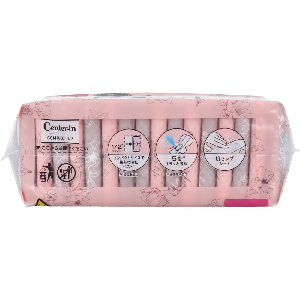 ユニ・チャーム ソフィ センターイン コンパクト1/2 特に多い昼用 スリム ハネつき 無香料 16個入 1パック(ご注文単位1パック)【直送品】