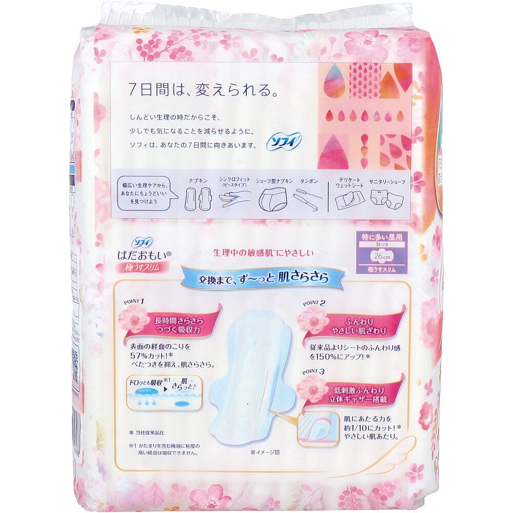 ユニ・チャーム ソフィ はだおもい 極うすスリム 特に多い昼用 羽つき 26cm 28個入 1パック(ご注文単位1パック)【直送品】