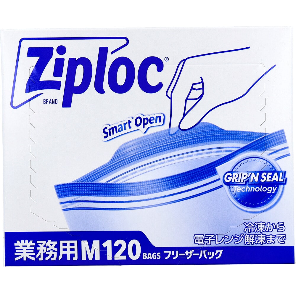 旭化成ホームプロダクツ 業務用 ジップロック フリーザーバッグ お徳用 Mサイズ 120枚入 1パック(ご注文単位1パック)【直送品】