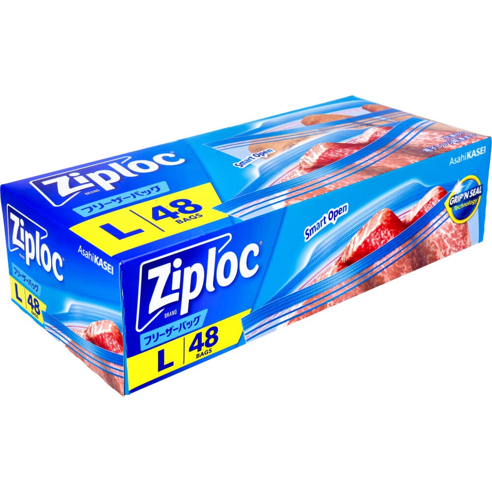 旭化成ホームプロダクツ　ジップロック フリーザーバッグ Lサイズ 48枚入　1パック（ご注文単位1パック）【直送品】