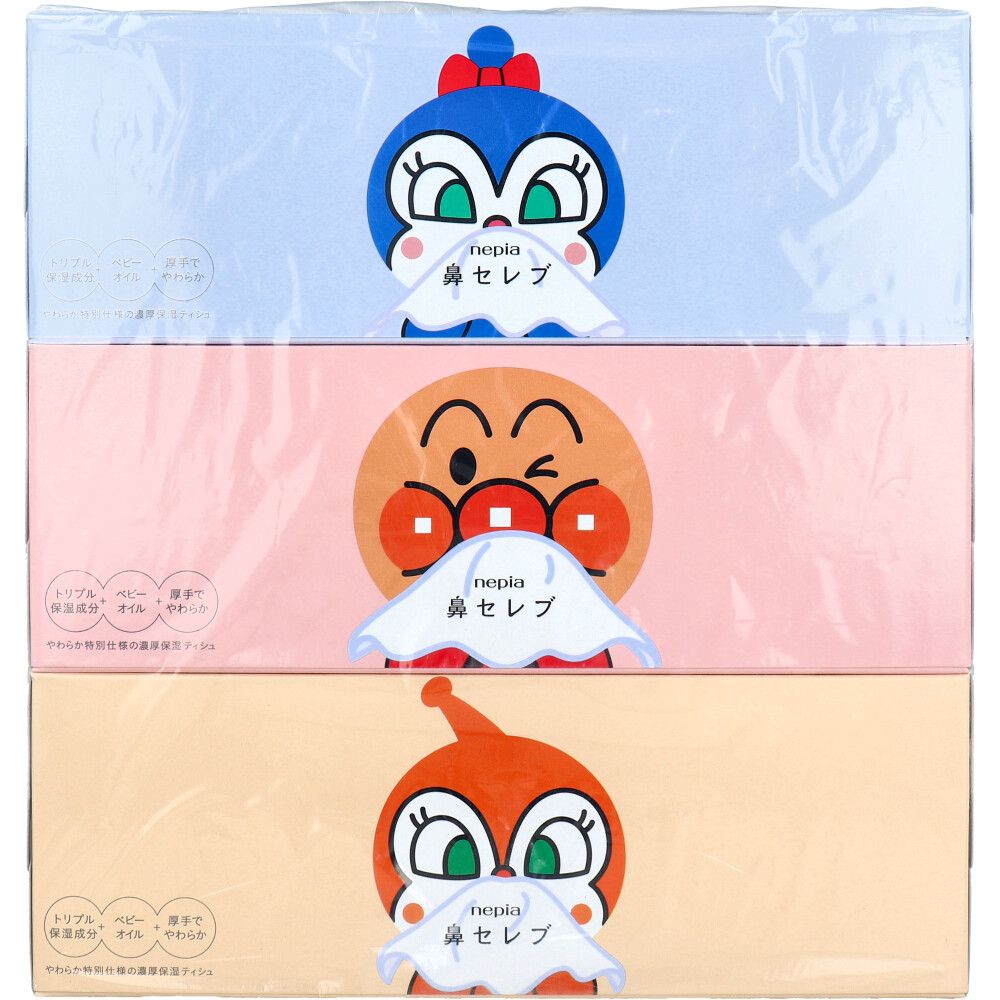王子ネピア ネピア アンパンマン鼻セレブティシュ 360枚(180組)×3個 1