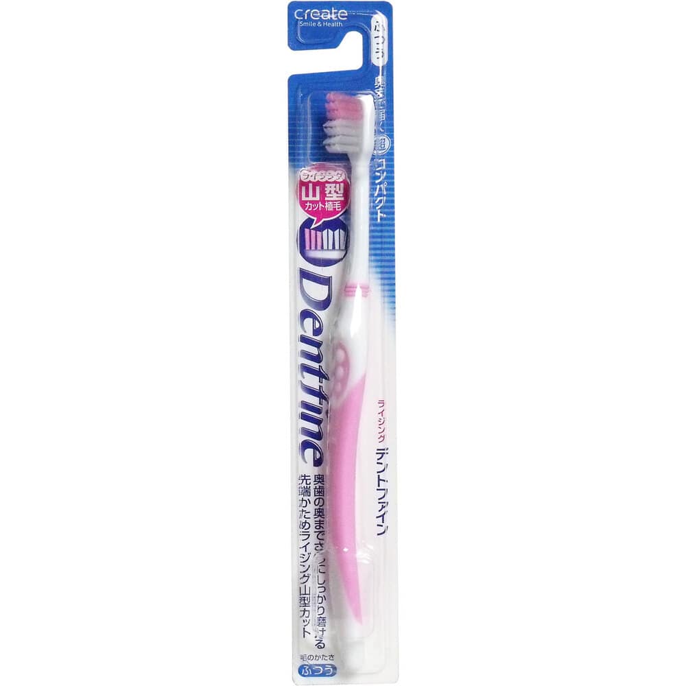 クリエイト デントファイン ラバーグリップ 山型カット 歯ブラシ ふつう 1本(ご注文単位1本)【直送品】