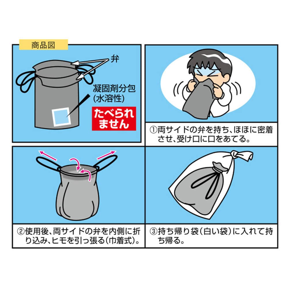 ケンユー　携帯おう吐袋 ハイポット2 2HP2-100 2個入　1パック（ご注文単位1パック）【直送品】