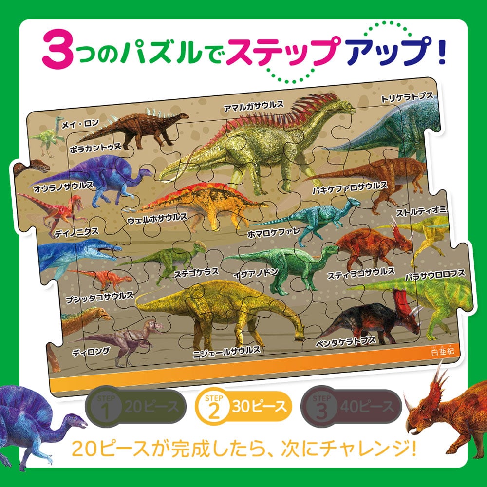 シルバーバック つなげるパズル図鑑 古生物 1セット(ご注文単位1セット)【直送品】