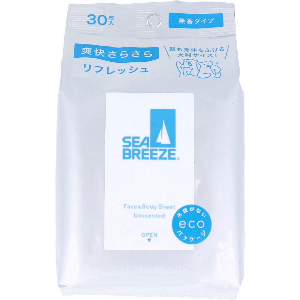 ファイントゥデイ シーブリーズ フェイス&ボディシート N 無香料 30枚入 1パック(ご注文単位1パック)【直送品】