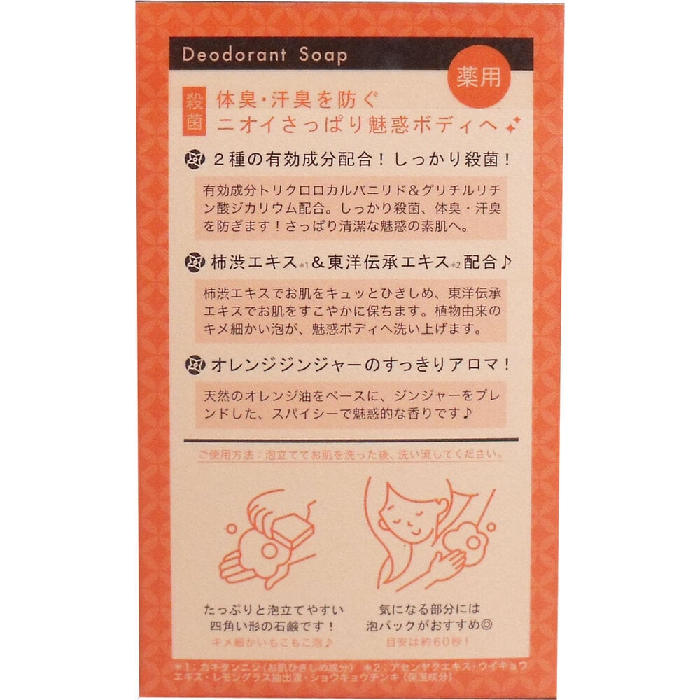 ペリカン石鹸 柿渋エキス配合 薬用デオドラント アロマティックソープ 100g 1個(ご注文単位1個)【直送品】