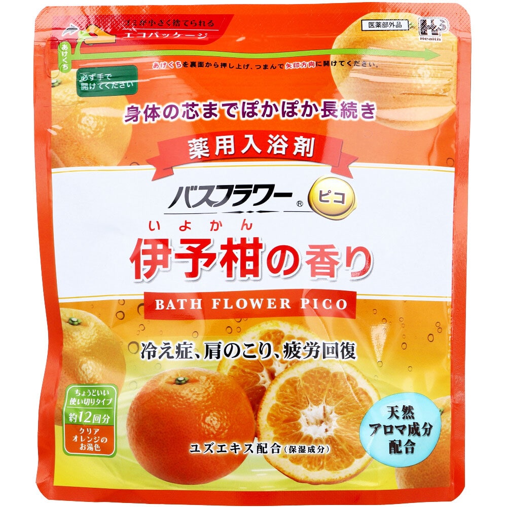 ヘルス バスフラワー ピコ 薬用入浴剤 伊予柑の香り スプーン付 240g 1個(ご注文単位1個)【直送品】