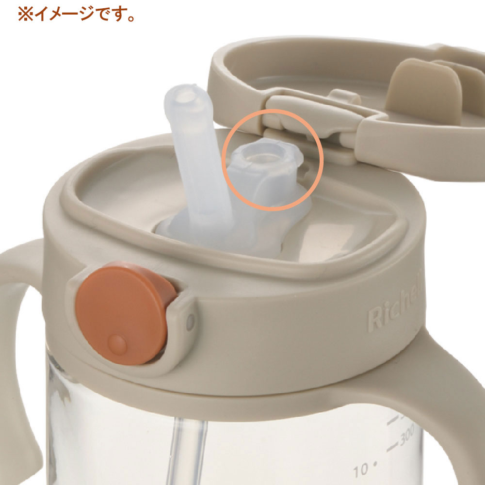 リッチェル アスター おでかけストローマグ 320 ブラック 1個(ご注文単位1個)【直送品】