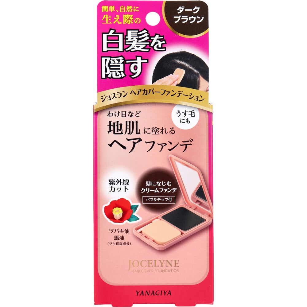 柳屋本店 ジョスラン ヘアカバーファンデーション 白髪・頭皮用ファンデーション ダークブラウン 13g 1個(ご注文単位1個)【直送品】