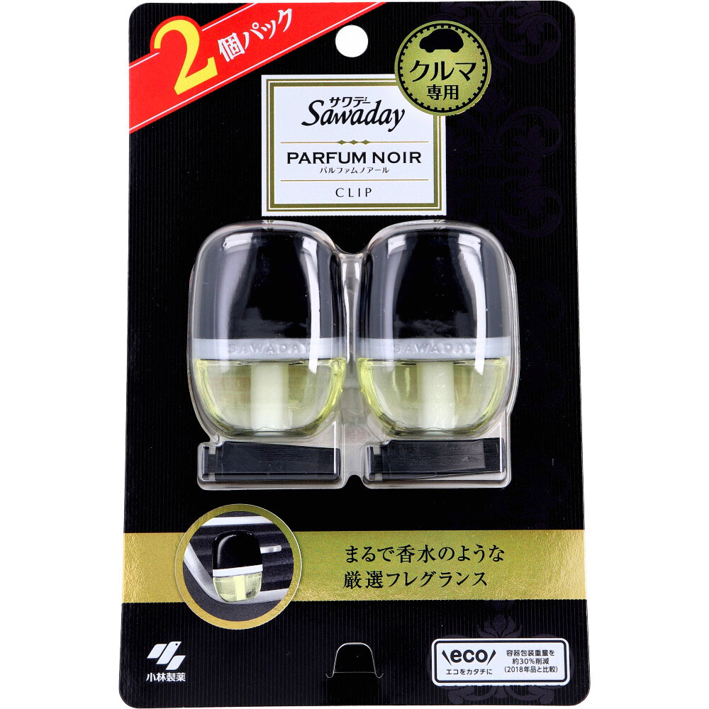 小林製薬 サワデー クルマ専用クリップ パルファムノアール 6mL×2個入 1パック(ご注文単位1パック)【直送品】