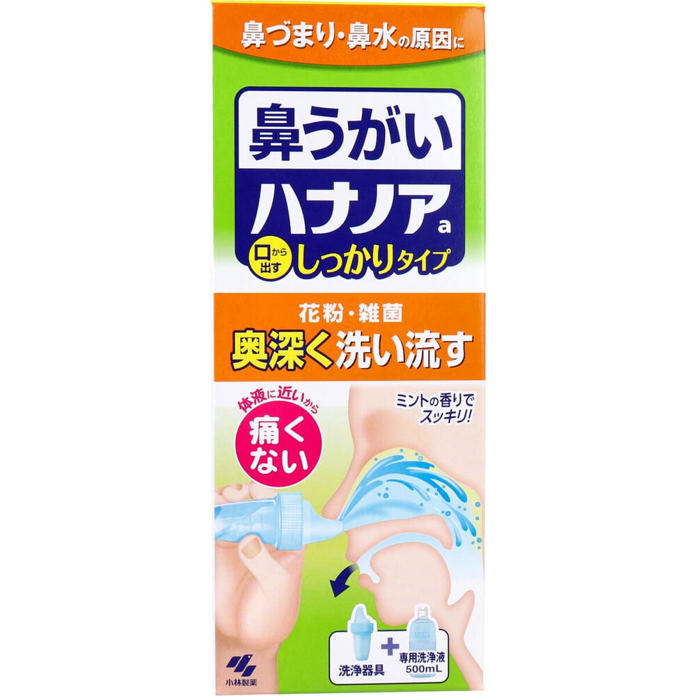 小林製薬 ハナノアa しっかりタイプ 洗浄器具+専用洗浄液 500mL 1個(ご注文単位1個)【直送品】
