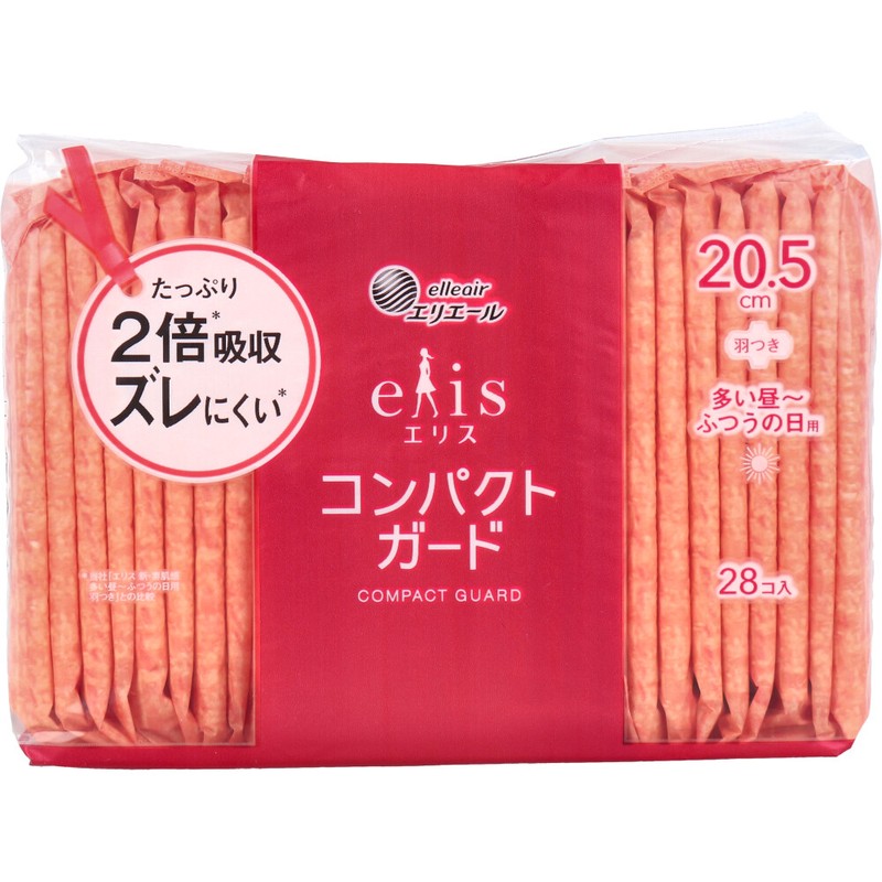 大王製紙　エリス コンパクトガード 多い昼-ふつうの日用 羽つき 20.5cm 28コ入　1パック（ご注文単位1パック）【直送品】
