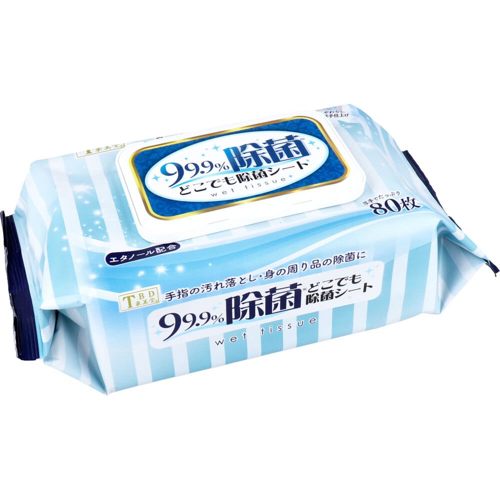 日新 99.9%除菌 どこでも除菌シート 80枚入 1パック(ご注文単位1パック)【直送品】