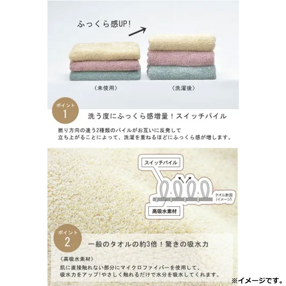 日繊商工 cocochiena2(ココチエナ2) フェイスタオル 約34×80cm グリーン CE7021 1枚(ご注文単位1枚)【直送品】