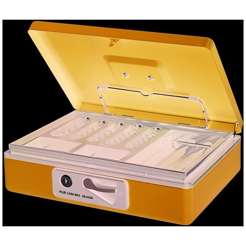 プラス PLUS 金庫 手提金庫 小型 W300×D240×80mm ブルー 13-127 1個(ご注文単位1個)【直送品】