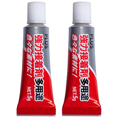 プラス PLUS 強力接着剤 多用途 ツインパック 5×2本入 ペースト状 29-766 1袋（ご注文単位1袋）【直送品】