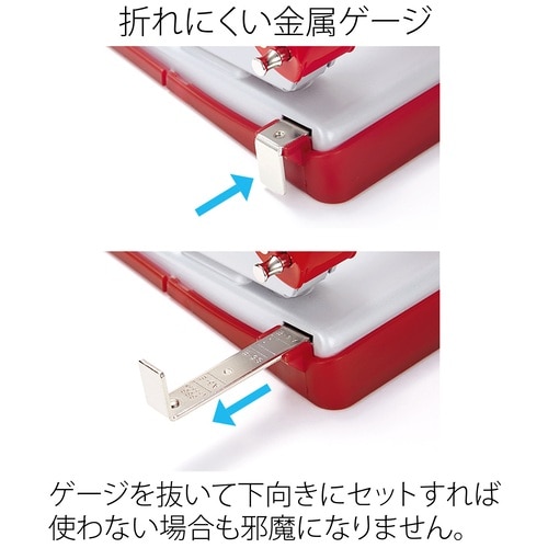 プラス PLUS パンチ 2穴 フォース1/2 Mサイズ 紙箱入り PU-830A レッド 30-200 1個（ご注文単位1個）【直送品】