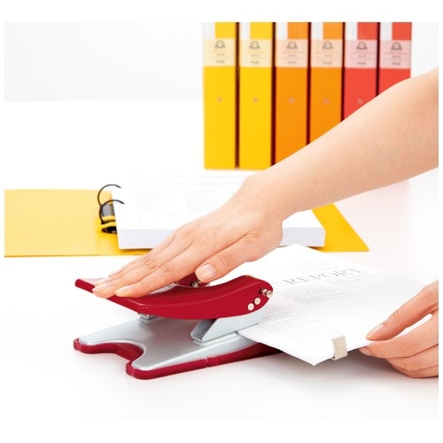 プラス PLUS パンチ フォース1/2 2穴 穴あけ枚数52枚 PU-852A レッド 30-765 1個(ご注文単位1個)【直送品】