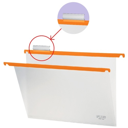 プラス PLUS ハンガーフォルダー PP製 PHF-A4 A4 オレンジ 34-004 10枚/袋(ご注文単位1袋)【直送品】