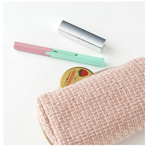 プラス PLUS はさみ 携帯タイプ フィットカットカーブ ツイッギー ピーチ×ミント 34-573 1個（ご注文単位1個）【直送品】