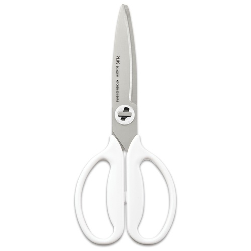 プラス PLUS キッチンバサミ 料理ばさみ 分解 食洗機対応 フィットカットカーブ マッシュルームホワイト 35-119 1本(ご注文単位1本)【直送品】