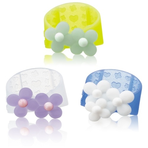 プラス PLUS 指サック メクリッコ スイート Sサイズ 3個入り フラワー ブルー系 35-911 1袋(ご注文単位1袋)【直送品】