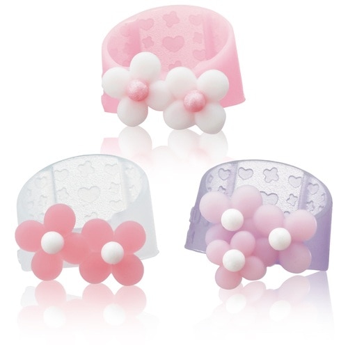 プラス PLUS 指サック メクリッコ スイート Sサイズ 3個入り フラワー ピンク系 35-912 1袋(ご注文単位1袋)【直送品】