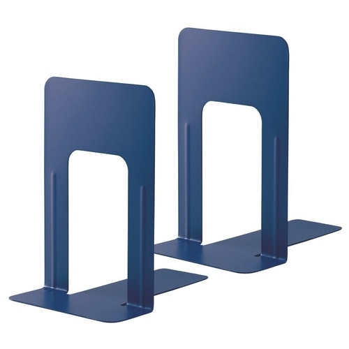 プラス PLUS ブックエンド Lサイズ 2枚組 36-332 BS-201 ブルー 1組（ご注文単位1組）【直送品】