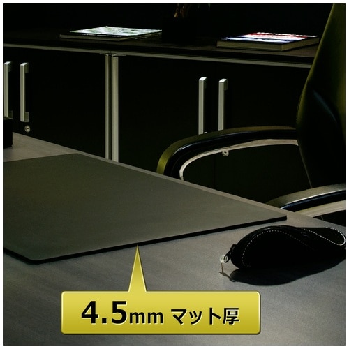 プラス PLUS デスクマット レザー調 ブラック 革 600×450mm 36-637 1枚(ご注文単位1枚)【直送品】