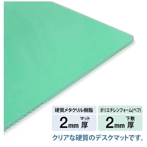 プラス PLUS デスクマット 硬質 ダブルタイプ 両面非転写 W1510×D745mm 36-736 1枚(ご注文単位1枚)【直送品】
