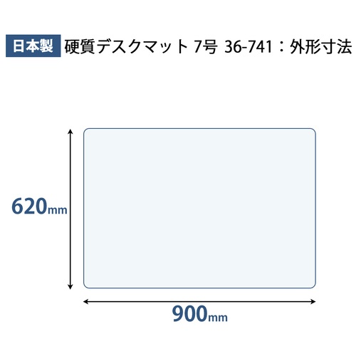 プラス PLUS デスクマット 硬質 ダブルタイプ 両面非転写 W900×D620mm 36-741 1枚(ご注文単位1枚)【直送品】
