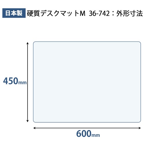 プラス PLUS デスクマット 硬質 ダブルタイプ 両面非転写 W600×D450mm 36-742 1枚(ご注文単位1枚)【直送品】
