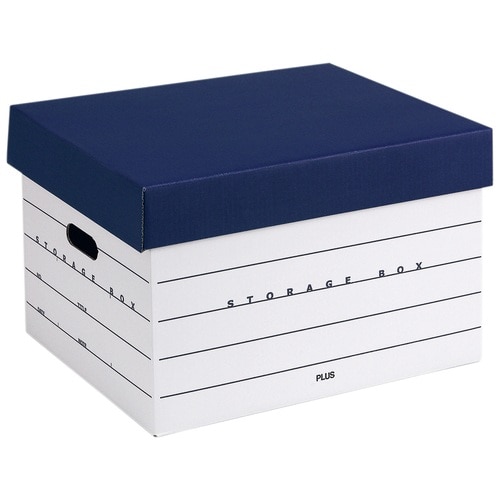 プラス PLUS 収納ボックス フタ式(分離タイプ)A4用 DN-245 40-043 ネイビー 1個（ご注文単位1個）【直送品】