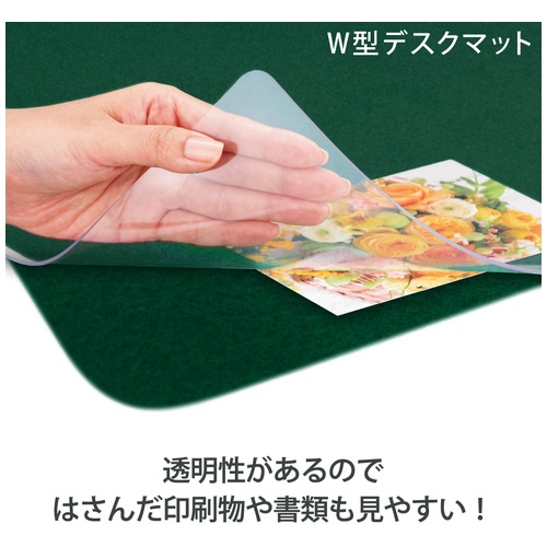 プラス PLUS デスクマット 透明 軟質 エコノミータイプ 下敷付 600×450mm 41-070 1枚（ご注文単位1枚）【直送品】