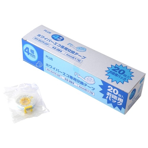 プラス PLUS 修正テープ ホワイパー エコ交換テープ20個入 4mm幅 WH304TR20P 42-284 1袋(ご注文単位1袋)【直送品】