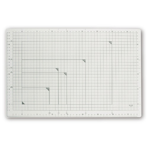 プラス PLUS カッターマット 両面 A3 300×450mm ライトグレー 48-583 1枚(ご注文単位1枚)【直送品】