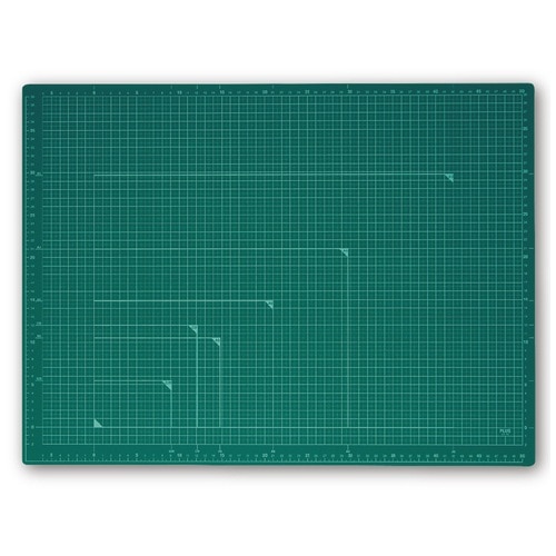 プラス PLUS カッターマット 両面 A2 450×600mm グリーン 48-586 1枚(ご注文単位1枚)【直送品】