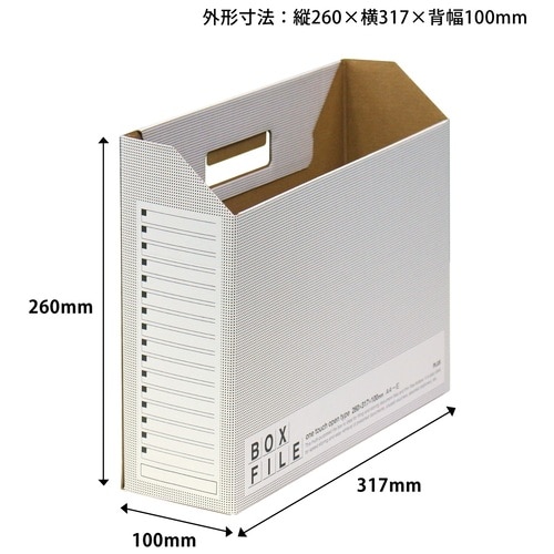 プラス PLUS ファイルボックス エコノミー 10冊 A4横 背幅100mm ダークグレー 553-989 1袋(ご注文単位1袋)【直送品】