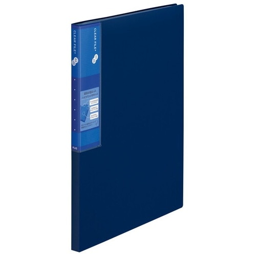 プラス PLUS スーパーエコノミークリアーF+ A4縦20ポケ 紺 1冊(ご注文単位1冊)【直送品】
