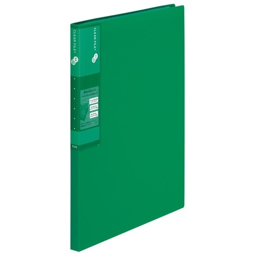 プラス PLUS スーパーエコノミークリアーF+ A4縦20ポケ 緑 1冊(ご注文単位1冊)【直送品】