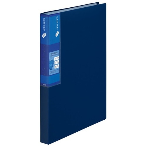 プラス PLUS ファイル スーパーエコノミー クリアファイル + A4 40ポケット ネイビー 75-871 1冊(ご注文単位1冊)【直送品】
