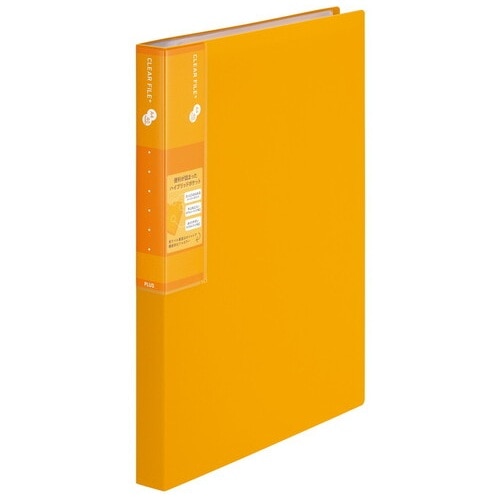 プラス PLUS ファイル スーパーエコノミー クリアファイル + A4 40ポケット イエロー 75-875 1冊(ご注文単位1冊)【直送品】