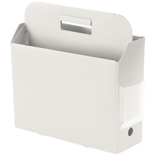 プラス PLUS ファイルボックス PPキャリーボックス+ A4 ホワイト FL-126BF 76-122 1個(ご注文単位1個)【直送品】