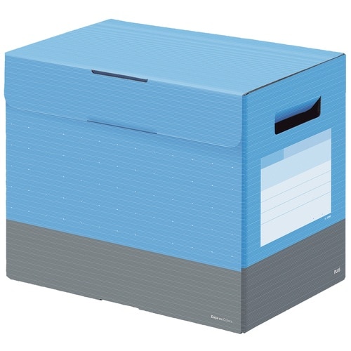 プラス PLUS ファイルボックス フタ付き A4横 背幅200mm デジャヴ スカイブルー 76-461 1冊(ご注文単位1冊)【直送品】