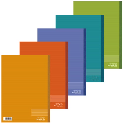 プラス PLUS ノート セミB5(6号)B罫30枚5冊入NO-003BS-5CP 5色色込 76-732 1袋(ご注文単位1袋)【直送品】